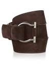 Keep your pants on, chicly, with this lush suede Salvatore Ferragamo belt.