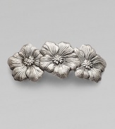 Beautiful flowers are the perfect accent for a feminine hairstyle. Sterling silverLength, about 3¼Alligator clip closureMade in Italy