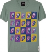 Rock vintage style with a contemporary touch when you don this Rolling Stones t-shirt.