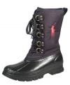 Inclement weather never gets in the way of a good time with these graphic waterproof men's boots from Polo Ralph Lauren. The distinctive Polo Ralph Lauren moniker also makes these boots for men really pop, even in the grayest of weather.