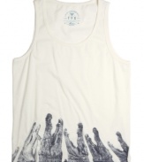 Heed the call of the wild in your warm-weather wardrobe with this cool graphic tank from Triple Fat Goose.