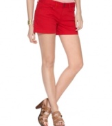 Red is right on-trend for this season -- get the look with these denim shorts from Calvin Klein Jeans.