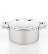 State of the art. Cook in style & confidence with this stunning stockpot crafted from durable 18/10 stainless steel with a promise for professional performance & innovation. A sleek construction heats up quickly & evenly and features a versatile cover that doubles as a handy hot plate. Lifetime warranty.