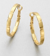 Add interest with this shiny design with 14k goldplating. 14k goldplated brassLength, about 1.25Hinged post backImported 