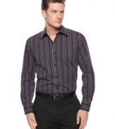 Stay inside the lines of style and comfort with this long-sleeved shirt from Alfani Black.