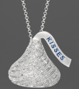 Your favorite treat sparkles bright on this Hershey's Kiss pendant in sterling silver with round-cut diamonds (1/8 ct. t.w.). Approximate length: 16 inches + 2-inch extender. Approximate drop: 3/4 inch.