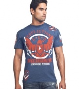 It's a roundhouse kick to your casual wardrobe-this t-shirt from Affliction shakes up your style.