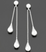 Modern elegance suited for every occasion. Double teardrop earrings by Giani Bernini crafted in sterling silver. Approximate drop: 1-1/2 inches.