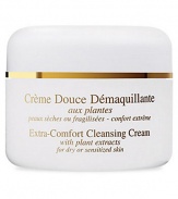 Extra-Comfort Cleansing Facial Cream. Ultra-gentle, with a rich texture that's ideal for dry or sensitive skin. Enriched with natural plant extracts to effectively cleanse without disturbing skin's moisture balance. Thoroughly removes make-up and surface impurities, ensuring all-day comfort and promoting softer, more supple skin. 7.0 oz. Made in France. 