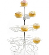 Show off your sweet side! Create a fun and dainty display of your mini cupcakes with this coated metal stand. Holding up to 24 cupcakes in a tree-like design, this stand features a charming spiral design to hold each cupcake in place, making it the perfect accent for serving up sweets & treats at any party.