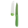 Comfortable and easy to use, this fine-edge knife is perfect for peeling and paring with its sharp, non-stick coated stainless steel blade. To add color to the kitchen, prevent cross-contamination and make it easy to find in a drawer, this 4-inch Paring Knife is available in red, blue, green, and yellow. The soft, comfortable handle won't slip, even when wet. A protective blade cover keeps the blade sharp and fingers safe.