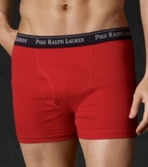 Classic boxer briefs in a convenient three-pack set are constructed to offer the ultimate in shape and support in soft cotton jersey.