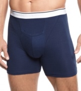 Jockey lets you play your best with the sport-inspired design of these stretch cotton boxer briefs.