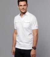 Simple classic style. This polo shirt from Tommy Hilfiger keeps your weekend look ultra easy.