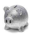 Start saving in style with this ceramic piggy bank embellished with rhinestones. Adorable sparkling pig arrives in a satin-lined box with extra rhinestones, making it the perfect gift.