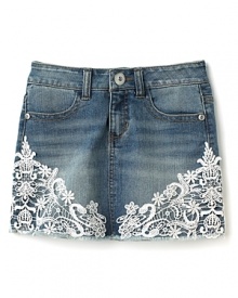 GUESS Kids Girls' Denim and Lace Skirt - Sizes 7-16