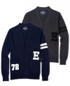 Graduate. Warm up and throw on this varsity cardigan from Ecko Unltd, a crisp, old-school style.