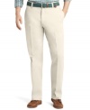 A great alternative to jeans, these chino pants from Izod will keep you just as comfortable and stylish.