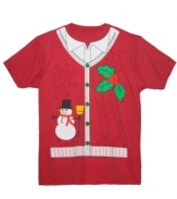 On the first day of the Christmas season, you'll wear this mock sweater tee by Hybrid.