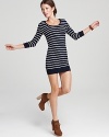 Classic stripes lend a seafaring-inspired feel to this C&C California dress.