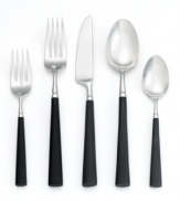 Yamazaki makes everyday meals anything but ordinary with Noire flatware. Black handles contrast the silver shine of stainless steel for a look of sleek, unconventionally cool style.