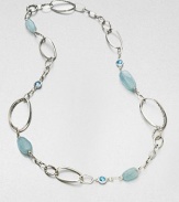 Capture a piece of spring's clear blue sky with blue topaz and aquamarine set in sterling silver. Sky blue topazAquamarineSterling silverLength, about 33Lobster clasp closureMade in Bali