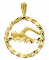 Make a splash! This sporty swimmer charm is perfect for the aspiring Michael Phelps. Crafted in diamond-cut 14k gold. Chain not included. Approximate length: 9/10 inch. Approximate width: 7/10 inch.