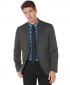 Heathering adds texture to this blazer from Perry Ellis, giving it style for both your formal and casual looks.