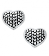 Love defined. Giani Bernini's pretty & petite heart studs feature a textured surface. Set in sterling silver. Approximate diameter: 1/2 inch.