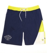 Short shorts? Not here. These trunks from Nautica add just a touch of length to your look for summer.