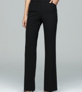 Bandolino's flat-front pants give you a sleek look and a long, lean silhouette that's right day or night!