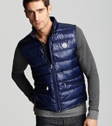 Lightweight, yet warm, this sporty quilted vest is packed with down filling for a ski-slope ready layer you'll reach for again and again.