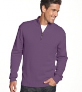 Basic doesn't need to be bland. Get sleek style in this 1/4-zip sweater from Oscar de la Renta.