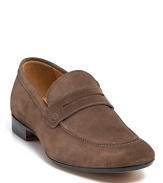 Classic loafers in supple suede, complete with a slightly stacked heel.