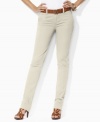 The epitome of contemporary style and comfort, Lauren Jeans Co.'s chic  chino is rendered in a soft stretch cotton blend with a straight-leg silhouette.