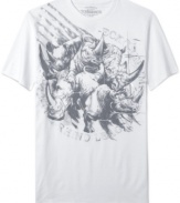 For the guy who believes in crushing, stomping, and flattening his opposition: The charging-rhinos Trampler tee from Ecko Unltd.