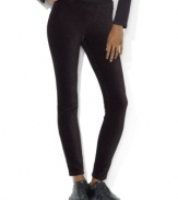 Add textural interest to any look with Lauren Ralph Lauren's chic legging crafted in comfortable stretch corduroy.