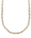 A shimmering twist. Giani Bernini's tri-tone necklace combines braided strands of sterling silver, 24k gold and 24k rose gold over sterling silver into one pretty necklace. Approximate length: 18 inches.