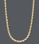 Add eye-popping style to your wardrobe. Necklace features a unique diamond cut popcorn chain crafted in 14k gold. Approximate length: 20 inches.