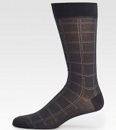 Featuring a timeless windowpane print, pima cotton socks with a touch of stretch.Mid-calf height75% pima cotton/25% polyamideMachine washMade in Italy