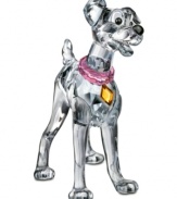 Retell the heartwarming story of Lady and the Tramp in dazzling Swarovksi crystal. Just like Disney's top dog, the Tramp figurine is full of personality in meticulously detailed, lavender-tinted crystal with a faceted red collar.