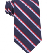 Go prep the right way. This striped tie from Tommy Hilfiger follows all the right lines.