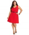 Flaunt your feminine flair with AGB's sleeveless plus size dress, highlighted by a flattering A-line shape.