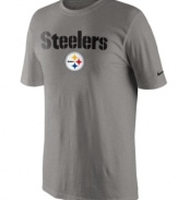 From the pre-game to after-party, show off your Pittsburgh Steelers pride in this NFL football t-shirt from Nike.