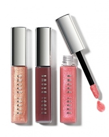 Shimmer, sparkle and shine. Bobbi's Lip Trio, is the perfect gift & back for a limited time in three beautiful shades and textures. Now available in Bobbi Brown's original 4.2 mL lip gloss size. Wear each shade alone for a quick pop of color or layer over lipstick for extra shine.