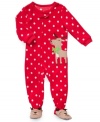 Get her ready for a visit from Santa in this cute and cuddly fleece holiday sleeper from Carter's.