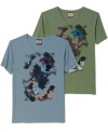 Abstraction action. This print t-shirt from BOSS Orange provides you will a colorful tee alternative for summer.