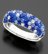 Possess pure grace with this sapphire studded ring. With round-cut sapphires (2-7/8 ct. t.w.) set in sterling silver.