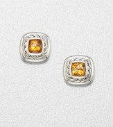 From the Cable Classic Collection. A stunning center stone of faceted citrine surrounded with sterling silver in an iconic cable design. CitrineSterling silverSize, about .19Post backImported 