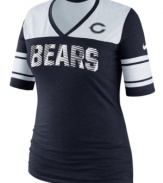 Game on! Make it known Chicago Bears fans mean business with this NFL t-shirt from Nike.